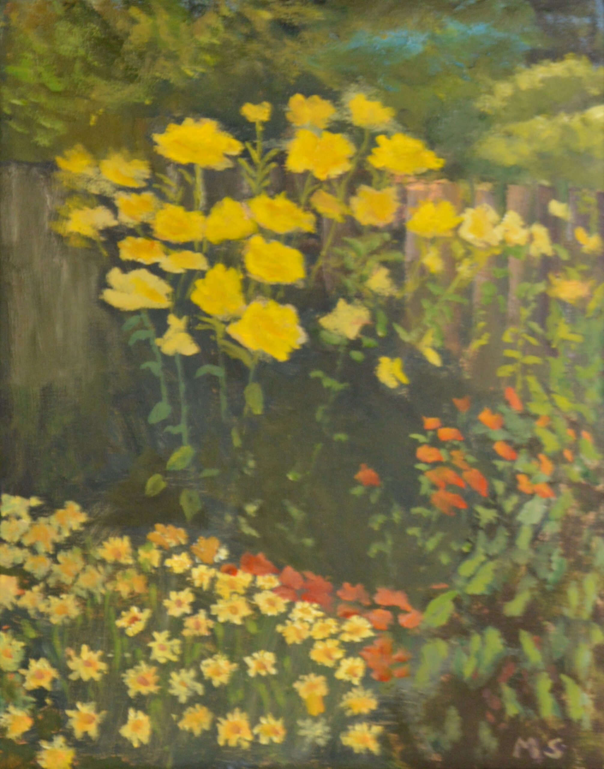 Yellow Garden by the Fence