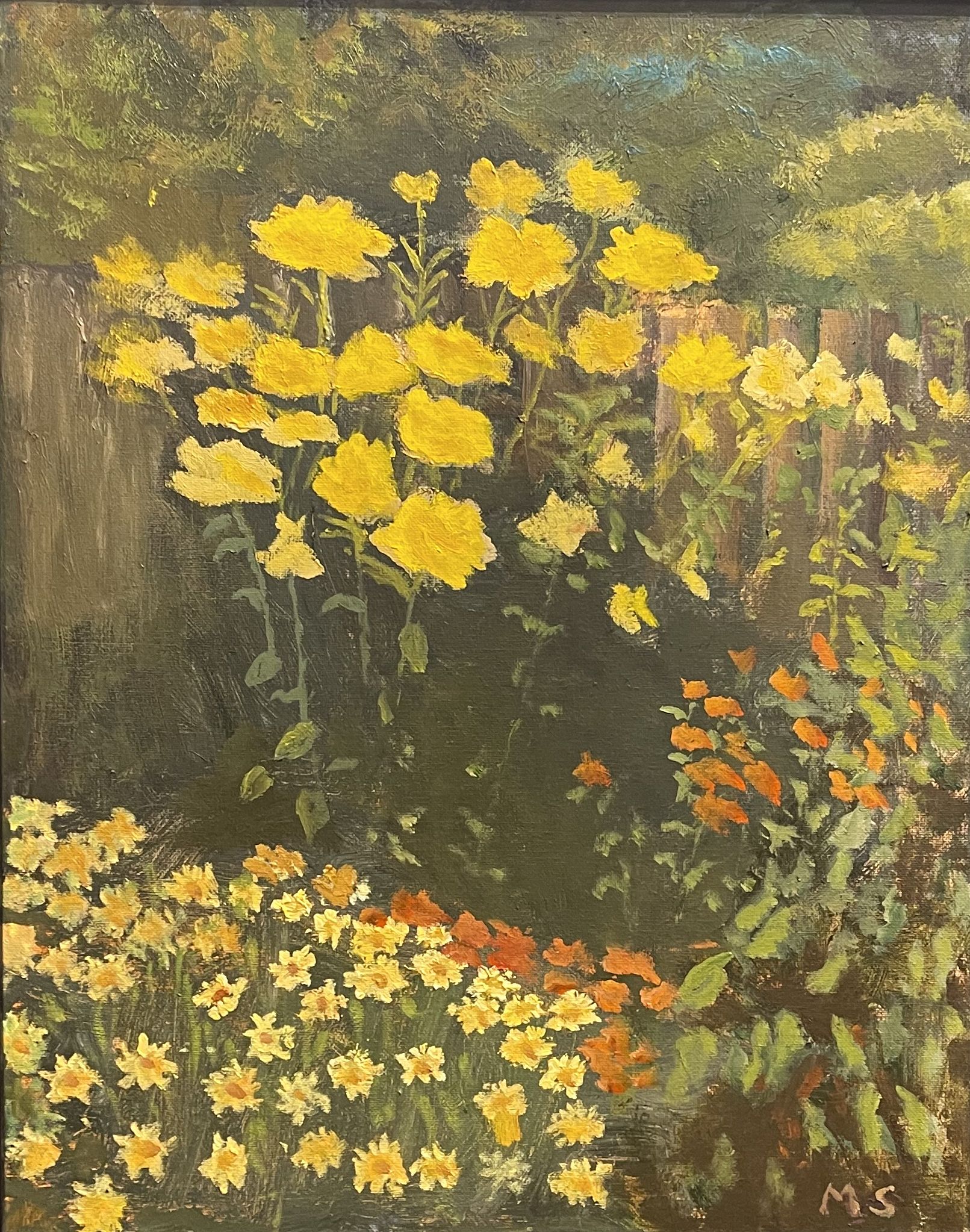 Yellow Flowers by the Fence
